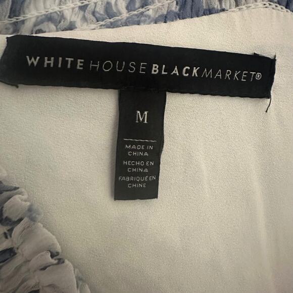 WHBM Blue Floral Dress Size Medium Sleeveless Tiered Resort Romance Style - Picture 9 of 10